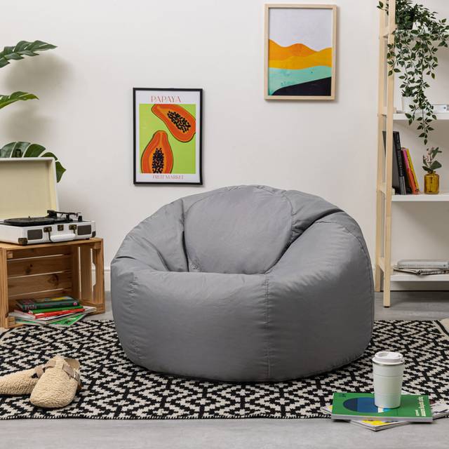 Icon Classic Indoor Outdoor Bean Bag Chair - Grey (Medium)