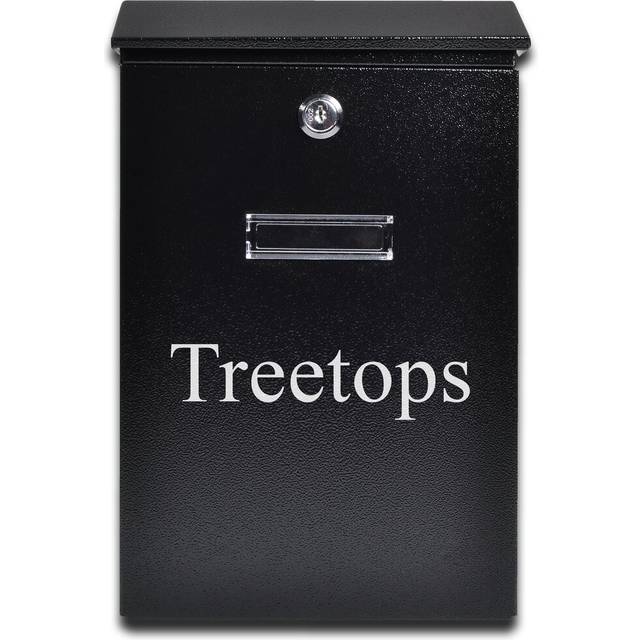 Lillehammer Locking Wall Mounted Letter Box - Black (Small)