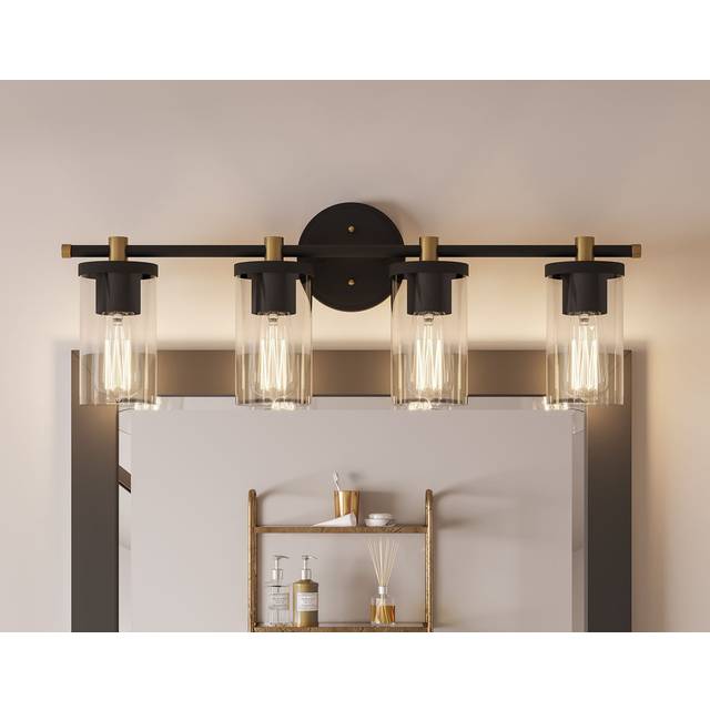 Glenbrook 4 - Light 74cm Bathroom Wall Light Vanity Light - Matte Black (27cm H X 74.4cm W X 13.25cm D)