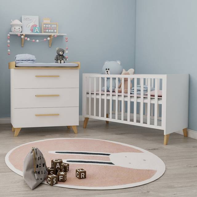 Leon two-piece children&#39;s room set - White (60 x 120 cm)