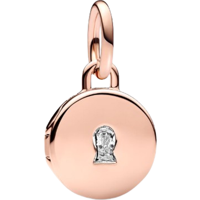 Pandora Pendants & Charms - Key hole engravable locket 14k rose gold-plated da - silver - Pendants & Charms for ladies - unisize