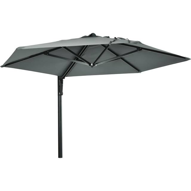 Araya 2.5m Wall Mounted Parasol - Grey (248cm W X 248cm D)