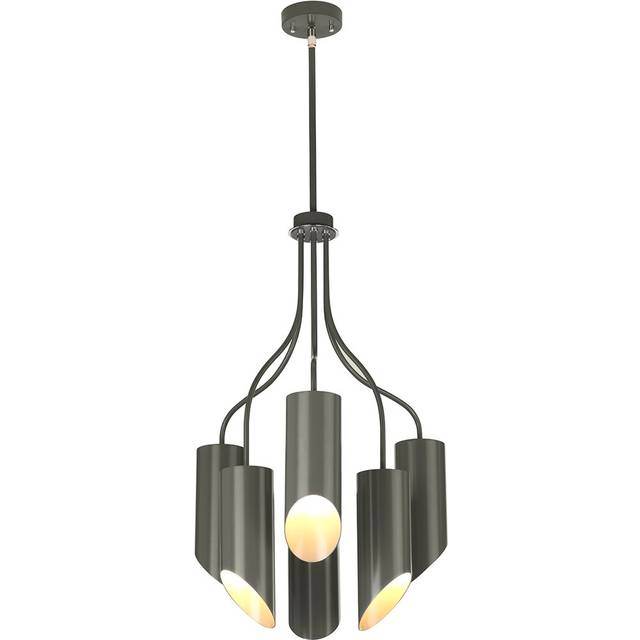Demuth 6-Light Shaded Chandelier - Dark Grey (73.8cm H X 52cm W X 52cm D)