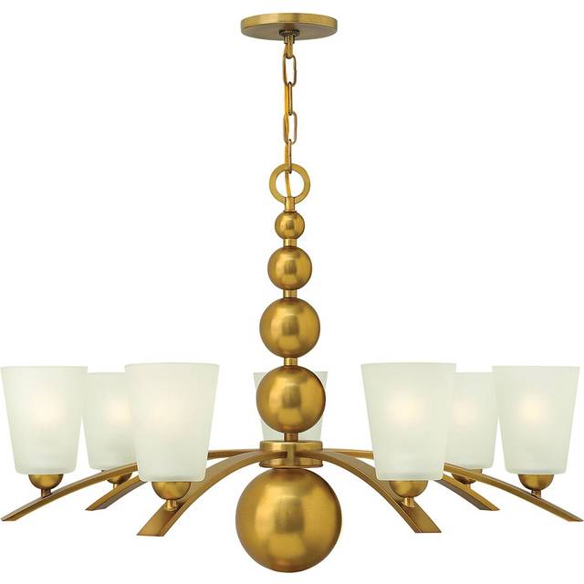 Raven 7-Light Shaded Chandelier - Vintage Brass (81.3cm H X 59.1cm W X 59.1cm D)