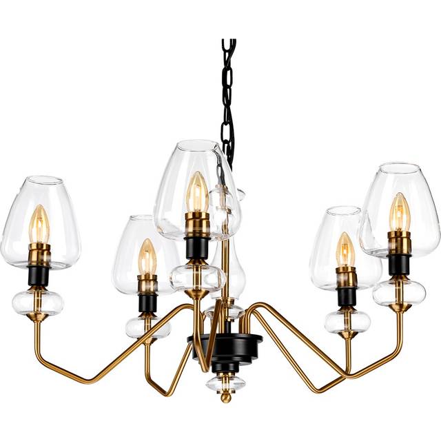Khari 5-Light Shaded Chandelier - Polished Nickel (40.1cm H X 73.2cm W X 73.2cm D)