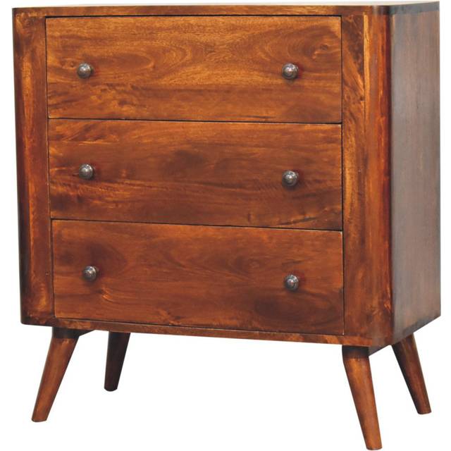 Bloomsbury Market Adhya Solid Wood Rectangle Accent Chest Brown 80cm H X 75cm W X 35cm D