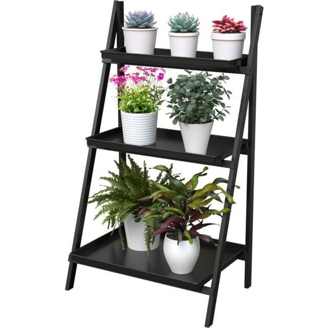 Achyut Rectangular Multi-Tiered Plant Stand - Black (103cm H X 61cm L X 37cm D)