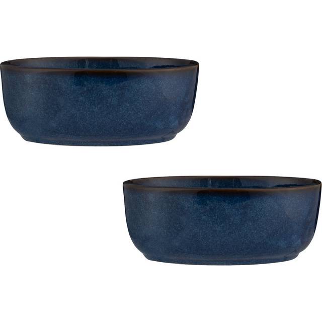 Oval Baking Oven Dish 18cm Stoneware Reactive Glaze Blue 650ml Microwave Safe
