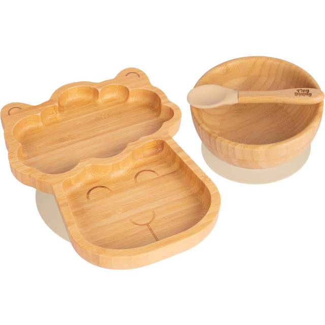 Lenny The Llama Bamboo Suction Dinner Set - Beige
