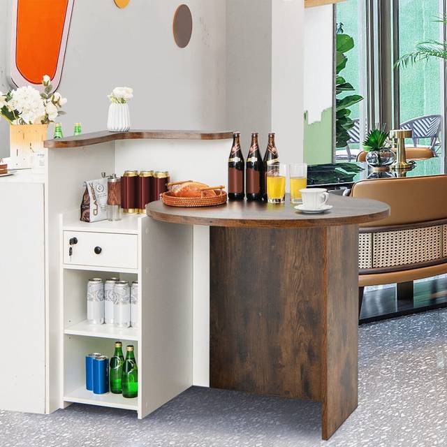 Reception Desk Front Computer Table Space Saving Corner Writing Desk Workstation