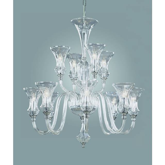 Weatherford 12-Light Shaded Chandelier - Chrome (110cm H X 90cm W X 90cm D)