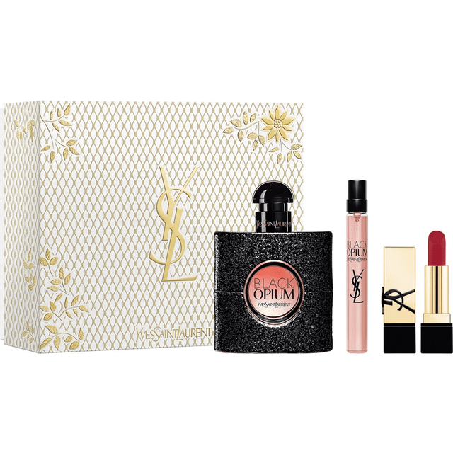 Yves saint laurent black opium eau de parfum 50ml gift set 50ml edp, 10ml travel