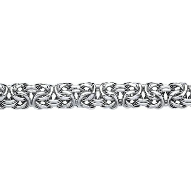 Jewelco London Ladies Sterling Silver Chunky Square Byzantine Chain Bracelet 12mm 8.25 inch - GVB351