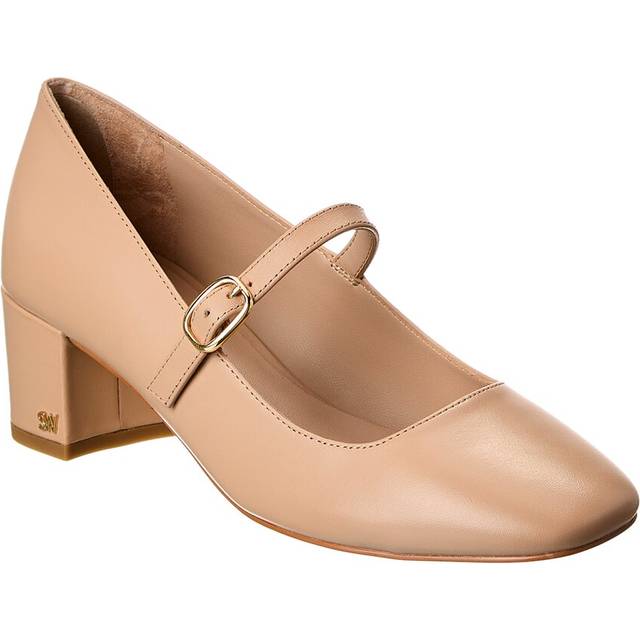 Stuart Weitzman Louise 50 Block Leather Mary Jane Pump