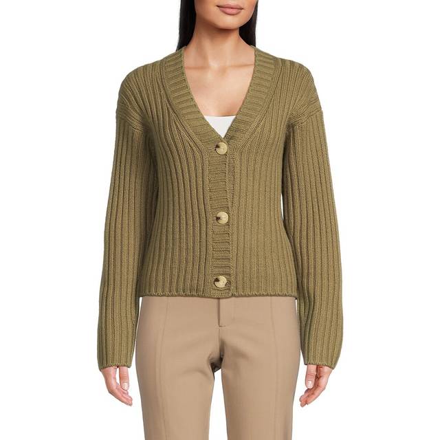 Vince Chunky Rib Wool & Cashmere-Blend Cardigan