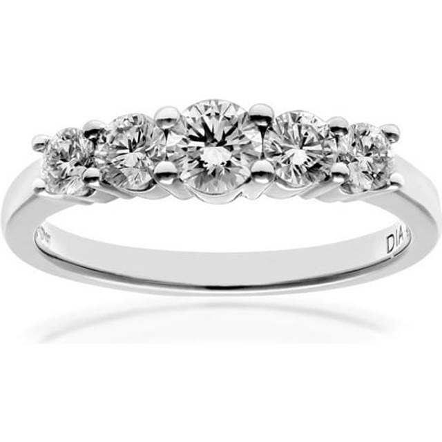 (O) Jewelco London  Platinum 5 stone Eternity Ring, IJ/I Certified Diamonds, Round Brilliant, 0.75ct Diamond