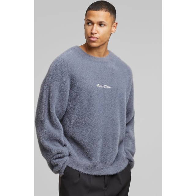 Another Cotton Lab Chest Logo Mohair Pullover dark grey