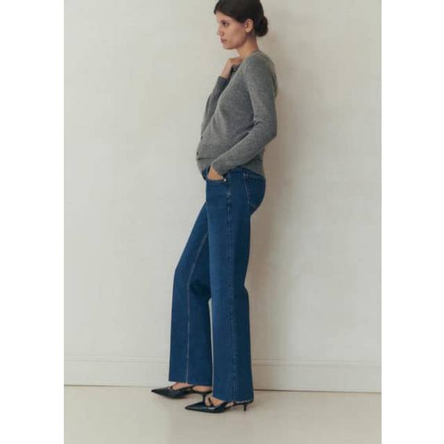 Maternity wideleg jeans medium blue - Woman - 12 - MANGO - Medium Blue