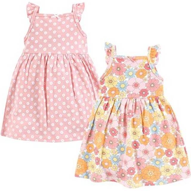 Hudson Baby Baby Girls Cotton Dresses  Peace Love And Flowers  4T