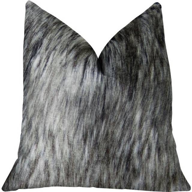 Plutus Brands Plutus Siberain Husky Handmade Throw Pillow  20 x 20  Gray White Black