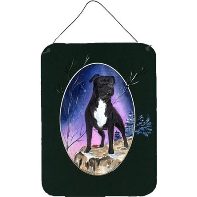 """""Caroline's Treasures SS8072DS1216 Staffie Aluminium Metal Wall or Door Hanging Prints  16"""""""" x 12""""""""  Multicolor"""""