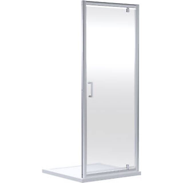 Ruwa 6mm Toughened Safety Glass Reversible Pivot Shower Door - 1900 x 800mm - Chrome - Balterley