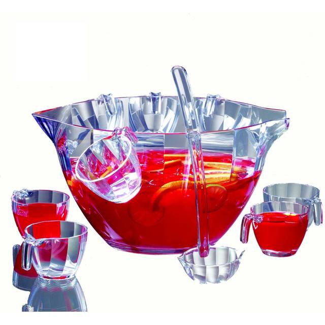 10 Piece Punch Bowl Set - Clear