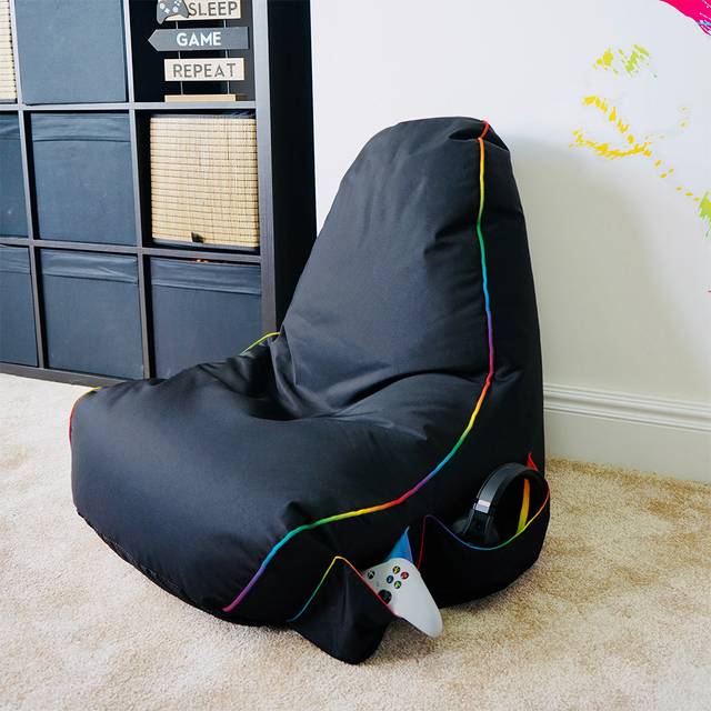 Polyester Refillable Bean Bag Chair - Black (Medium)