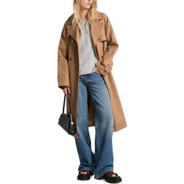 MK Cotton Oversized Double-Breasted Trench Coat - Brown - Michael Kors