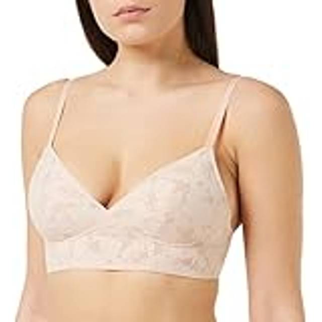 Sloggi Womens ZERO Lace 2.0 Longline Bra - Beige Cotton - Size X-Small