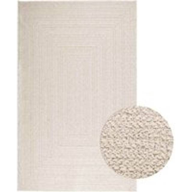 Rug zizur Cream 160x230 cm Jute Look Indoor and Outdoor Vidaxl