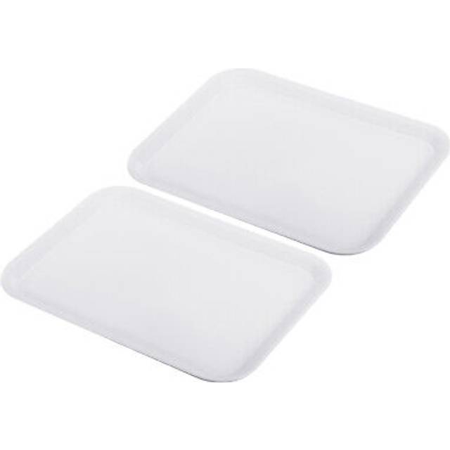 10.4x7.9 Fast Food Tray, 2 Pack Plastic Serving Tray Reusable Rectangle Tray