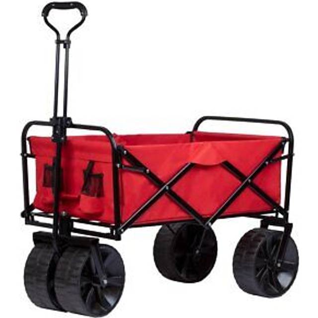 Pure Outdoor by Monoprice Heavy Duty All Terrain Collapsible Outdoor Wagon, Red