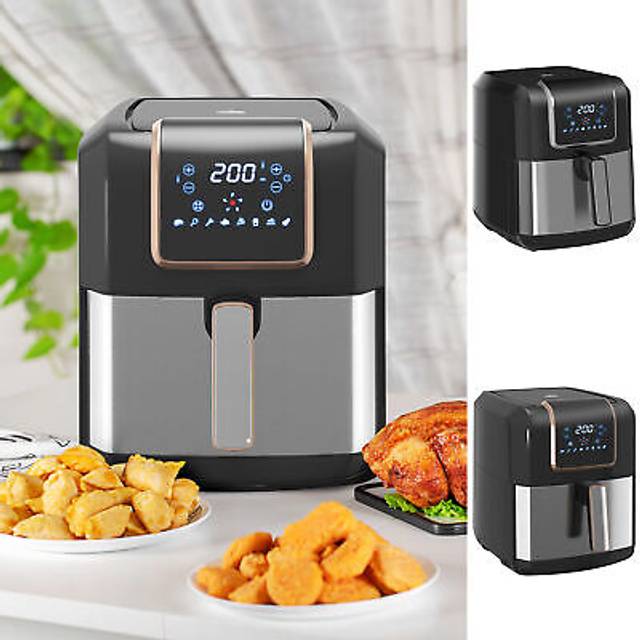 Homcom 6.5l Air Fryer, 1700w Air Fryer Oven With Digital Display, Rapid Air Circulation, Adjustable Temperature, Timer And Nonstick Basket For Oil Les