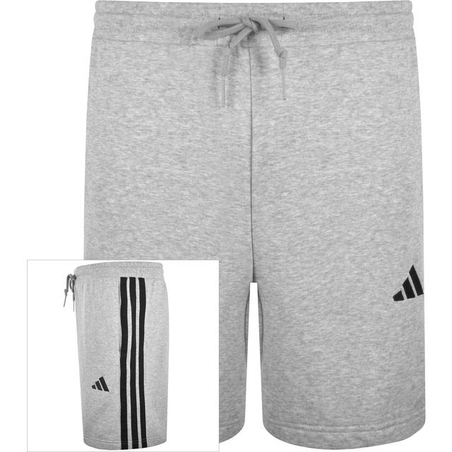 Essentials French Terry 3-Stripes M shorts, MGREYH/BLACK, Herr, S