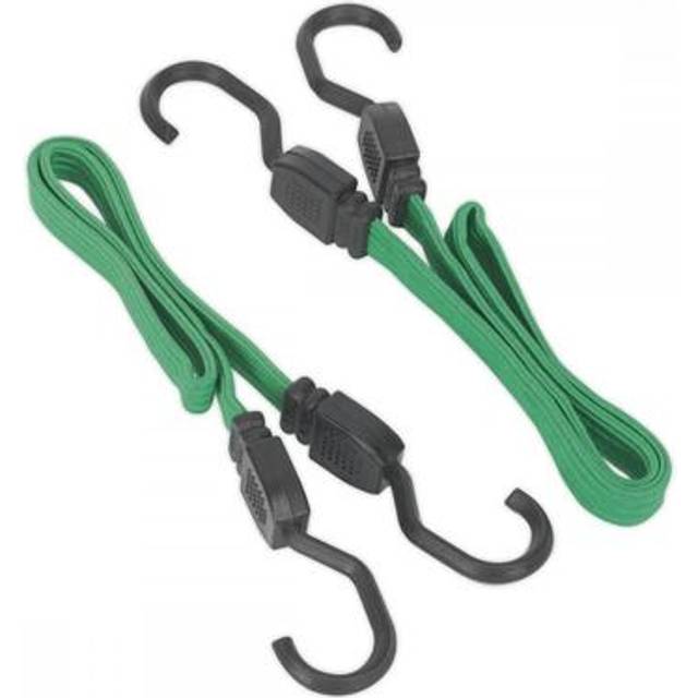 Sealey Flat Bungee Cords - 610mm (Green)