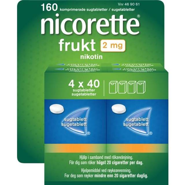 Nicorette Frukt, komprimerad sugtablett 2 mg, 4 X 40 st