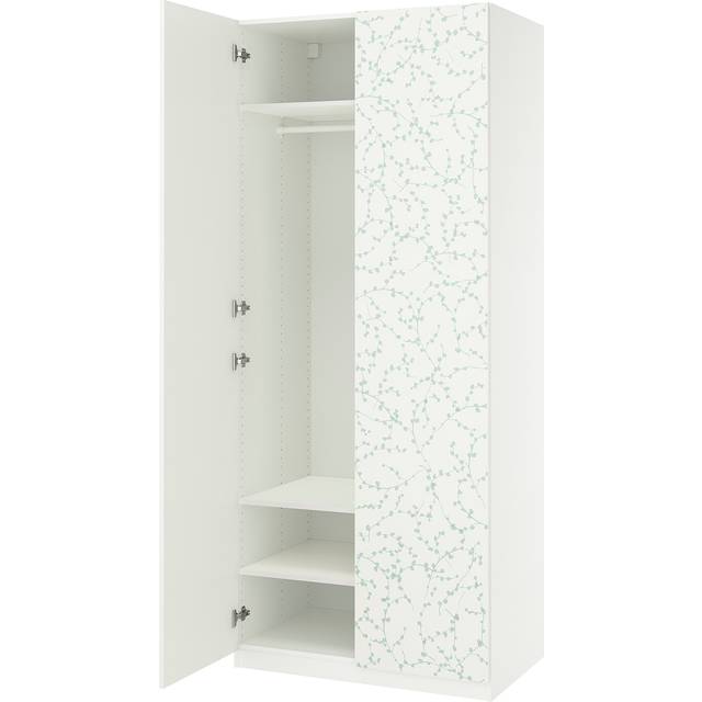 PAX / LINNABERG garderobskombination, vit/mönstrad, 100x60x236 cm