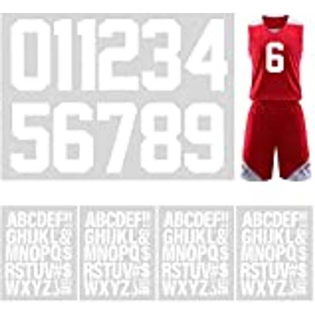 147 PCS Heat Transfer Iron on Letters and Iron on Numbers, 2 Inch Iron on Letters & 8 Inch Iron on Numbers with Transparent Film for Clothing Sports T
