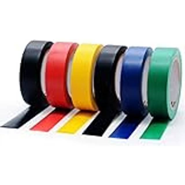 fiXte Multi Coloured Electrical Tape 6 Pcs â 19 mm x 8 m Vinyl PVC Insulation Tape Electrical, Strong Adhesive, Waterproof Electric Tape for