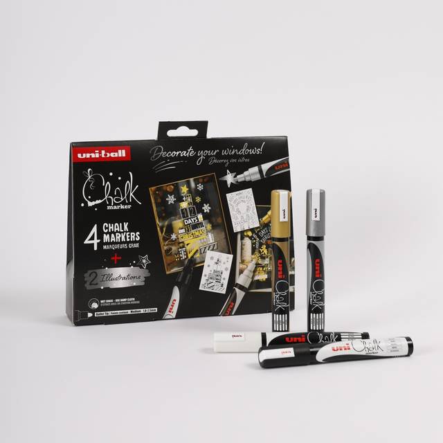 Uni Chalk Marker PWE-5M XMAS 4-set