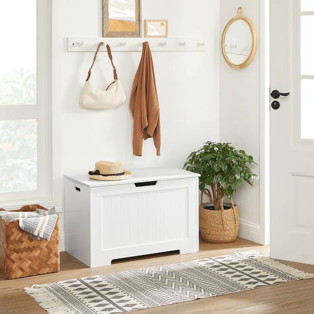 TEMU Storage Chest, Entryway Shoe Storage Bench With 2 Safety Hinges, Farmhouse Style, Space, Multi-functional Design, Strong And Reliable