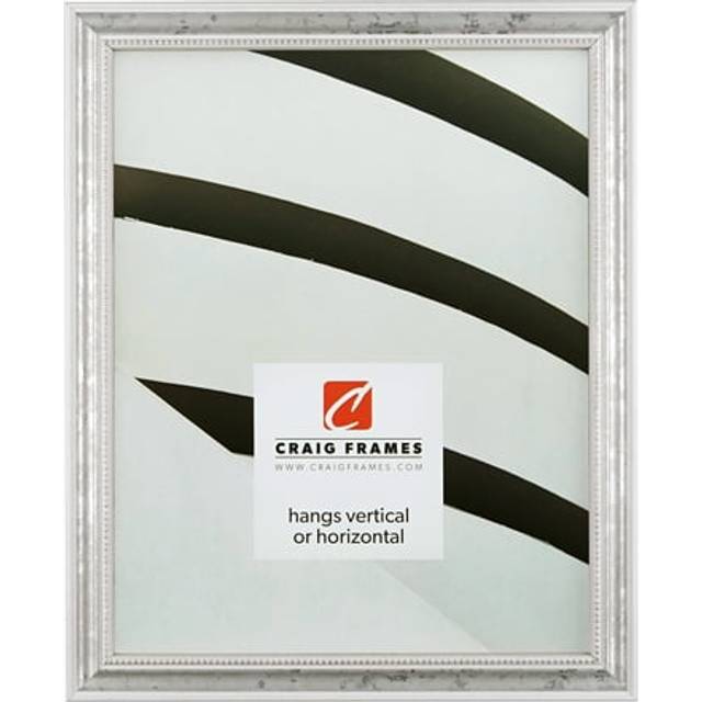 Craig Frames 314WH  Ornate White and Silver Picture Frame  22 x 28 Inch