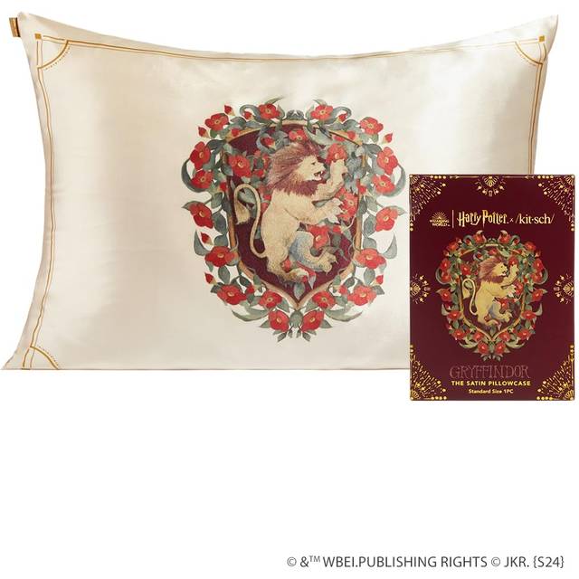 Kitsch x Harry Potter Gryffindor Satin Pillowcase with Zipper for Hair & Skin - Double-Sided  Softer Than Silk  Wrinkle-Free  Machine Washable  Frizz