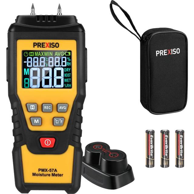 Wood Moisture Meter, 7 in 1Digital Moisture Tester, Pin-Type Moisture Detector, Water Leak Detector, Damp Tester for Firewood, Woodworking, Walls,