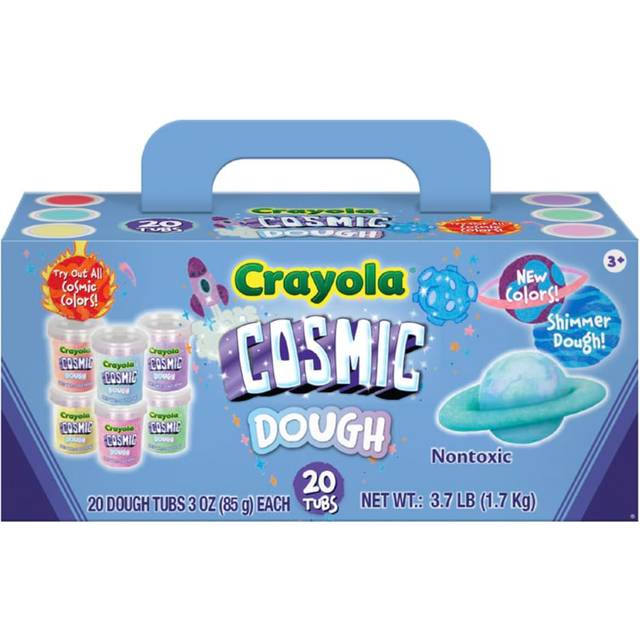 Crayola Dough - Cosmic Play Dough | Shimmer  Sparkle Special Effects with No Glitter Mess | 20 Tubs of 3oz Non-Toxic Modeling Compound in 6 Cosmic Col