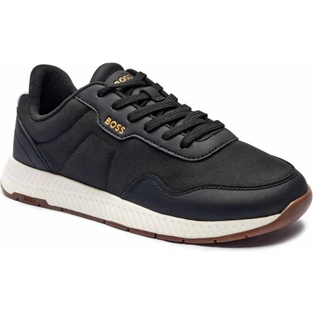 BOSS Titanium Nylon and Leather Lace Runners - Black, Black, Size 6, Men