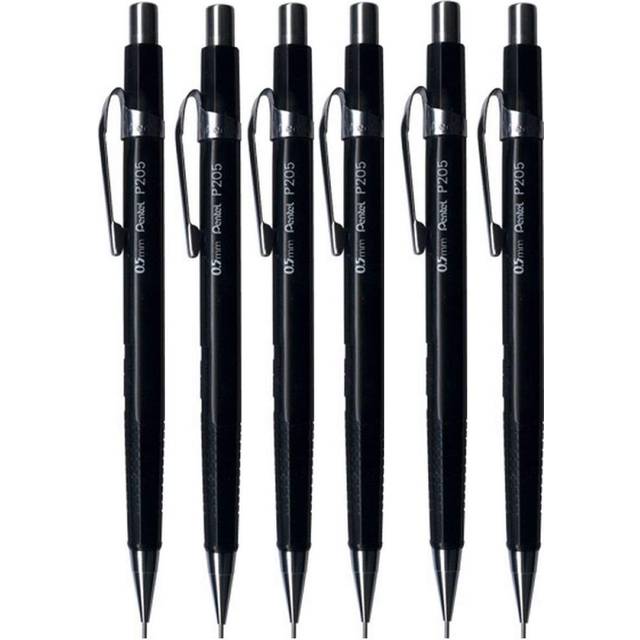 0.5mm (P205) Black P200 Series Automatic Mechanical Draughting Pencil Refillable Lead Eraser P205-A (Pack Of 3)