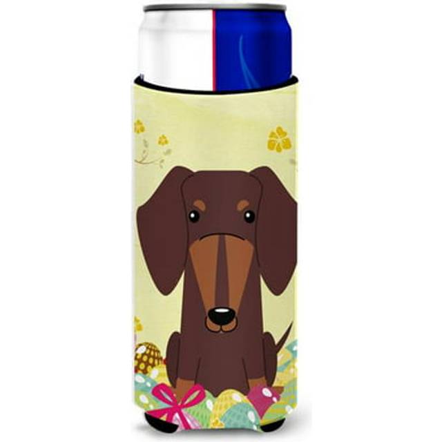 Caroline's Treasures Easter Eggs Dachshund Chocolate Michelob Ultra Hugger For Slim Cans  Slim Can  Multicolor