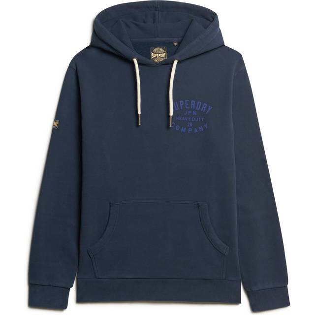 Superdry Machine Goods Graphic Hoodie - Navy, Navy, Size S, Men